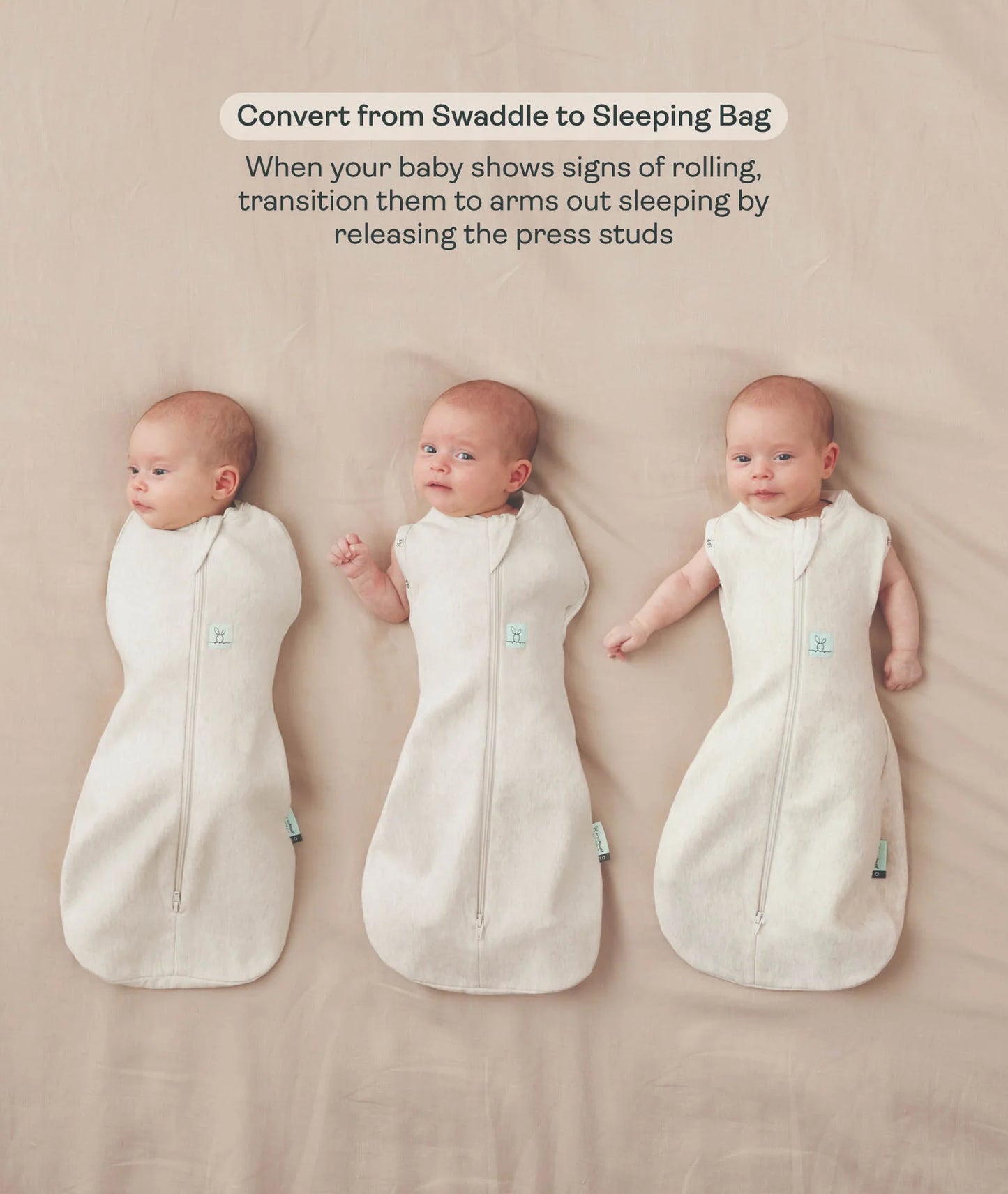 ERGO POUCH COCOON SWADDLE SLEEPING BAG 0.2TOG | OATMEAL MARLE