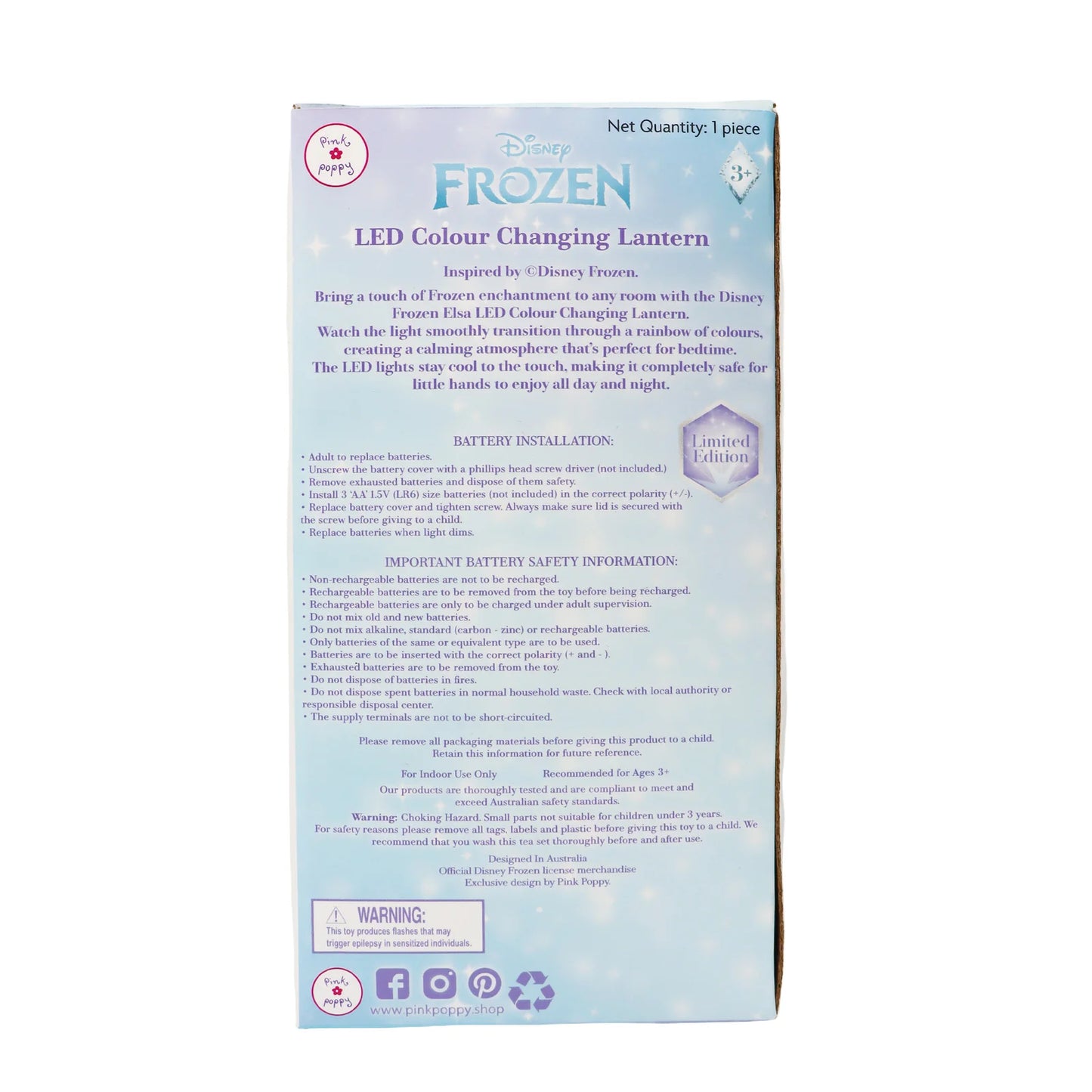 Pink Poppy Disney Frozen Elsa Lantern