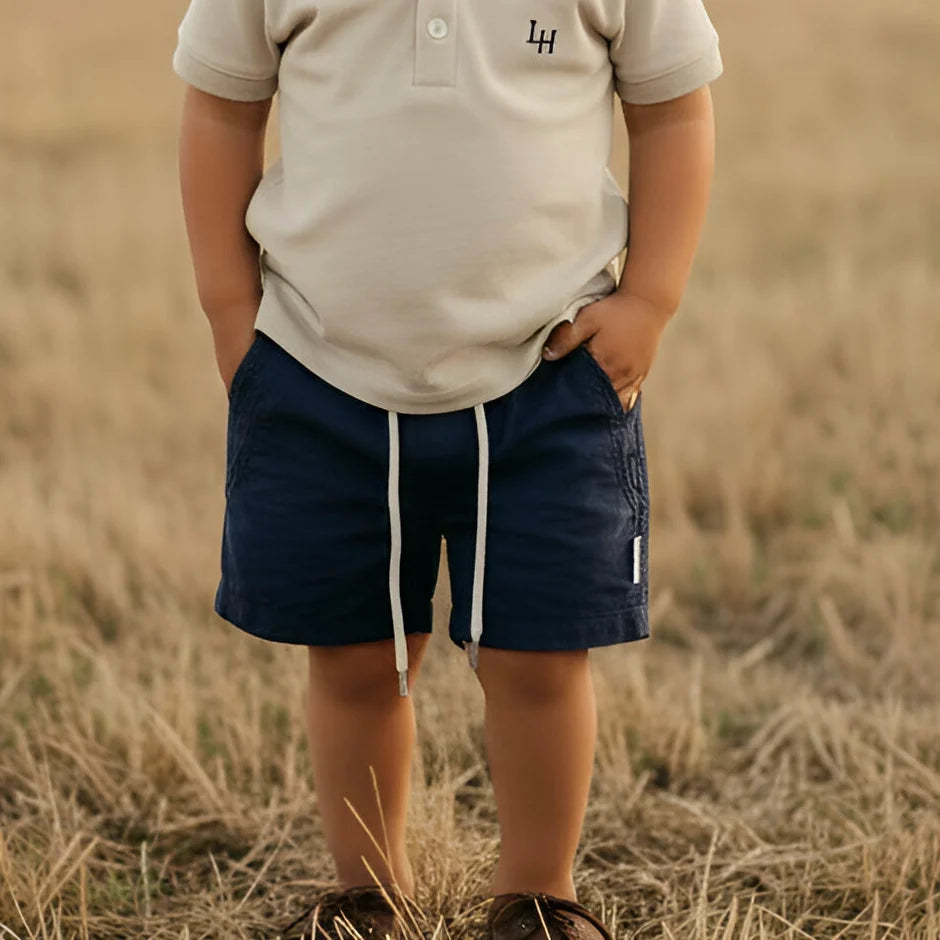 LOVE HENRY | SONNY SHORTS | NAVY LINEN