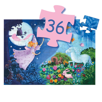 Djeco Classic Puzzle 36 Piece -Fairy and Unicorn