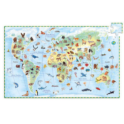 Djeco Observation 100 Pce Puzzle and Booklet - World Animals