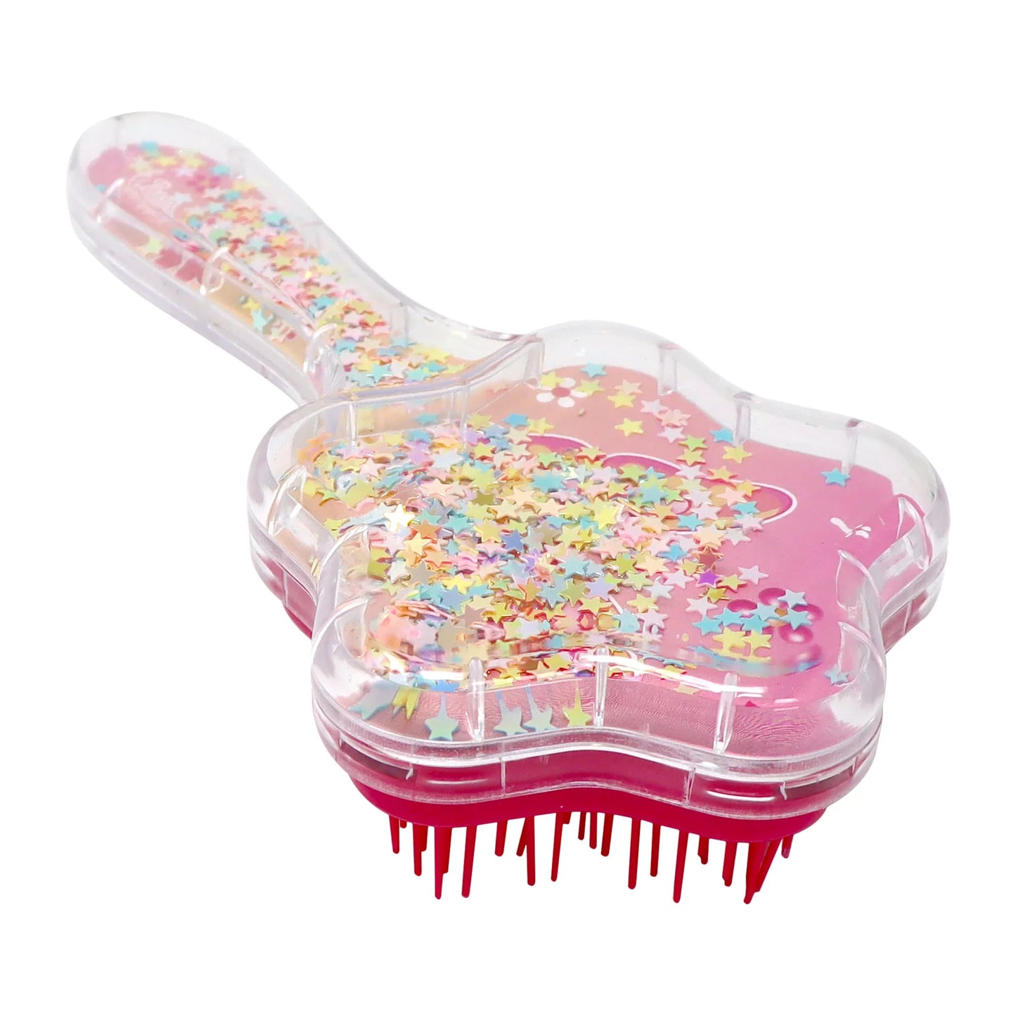 Pink Poppy Holographic Glitter Hairbrush