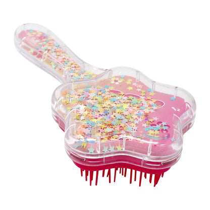 Pink Poppy Holographic Glitter Hairbrush