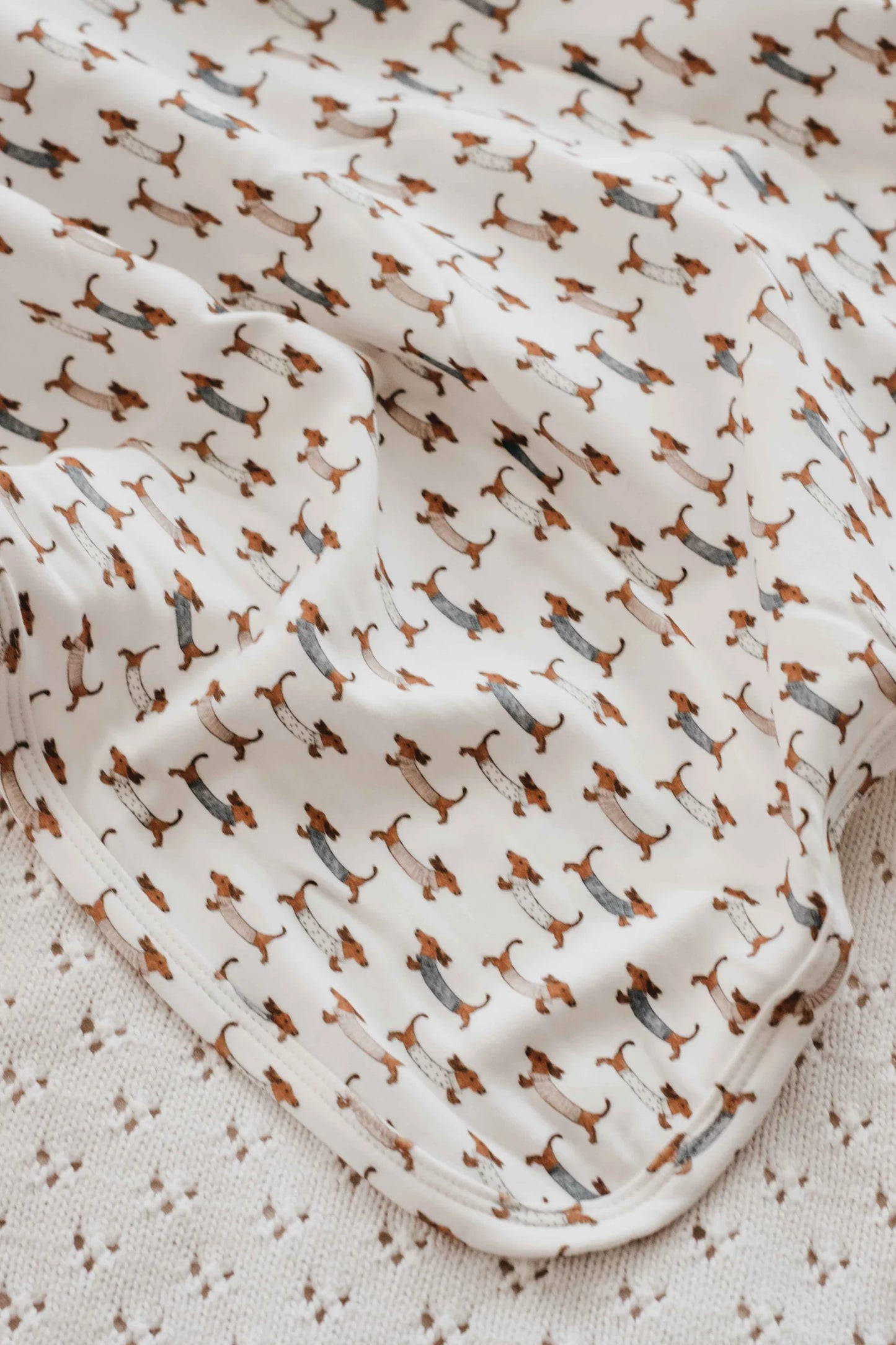 BENCER AND HAZELNUT JERSEY SWADDLE | SILLY SAUSAGE