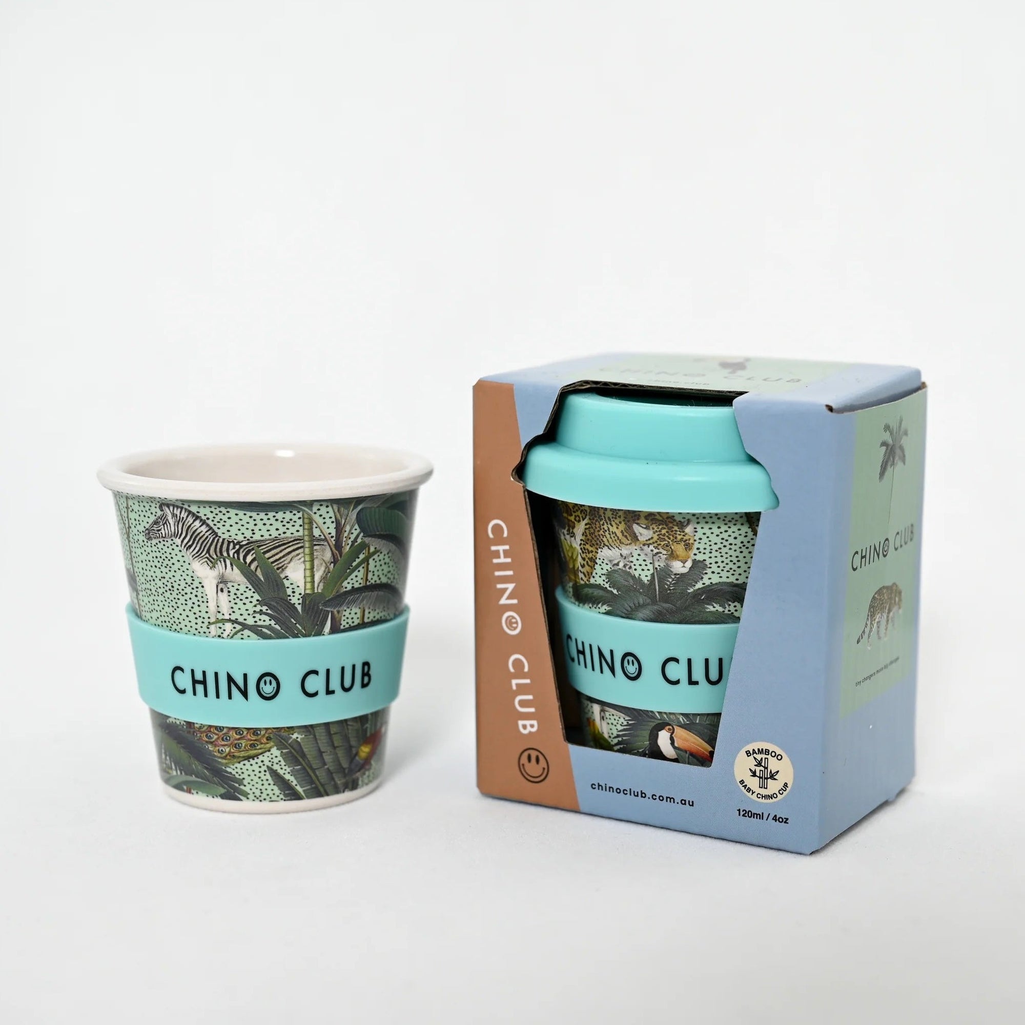 Baby Chino Cup with Lid - Aqua Jungle