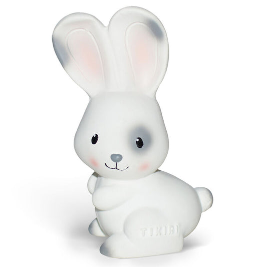 White rabbit-shaped night light with 'Tikiri' branding on a white background