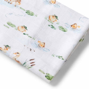 Snuggle Hunny Organic Cotton Muslin Wrap - Duck Pond