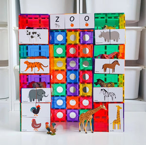 Learn and Grow Magnetic Tile Topper | Animal Duo Puzzle Pack 40 Piece