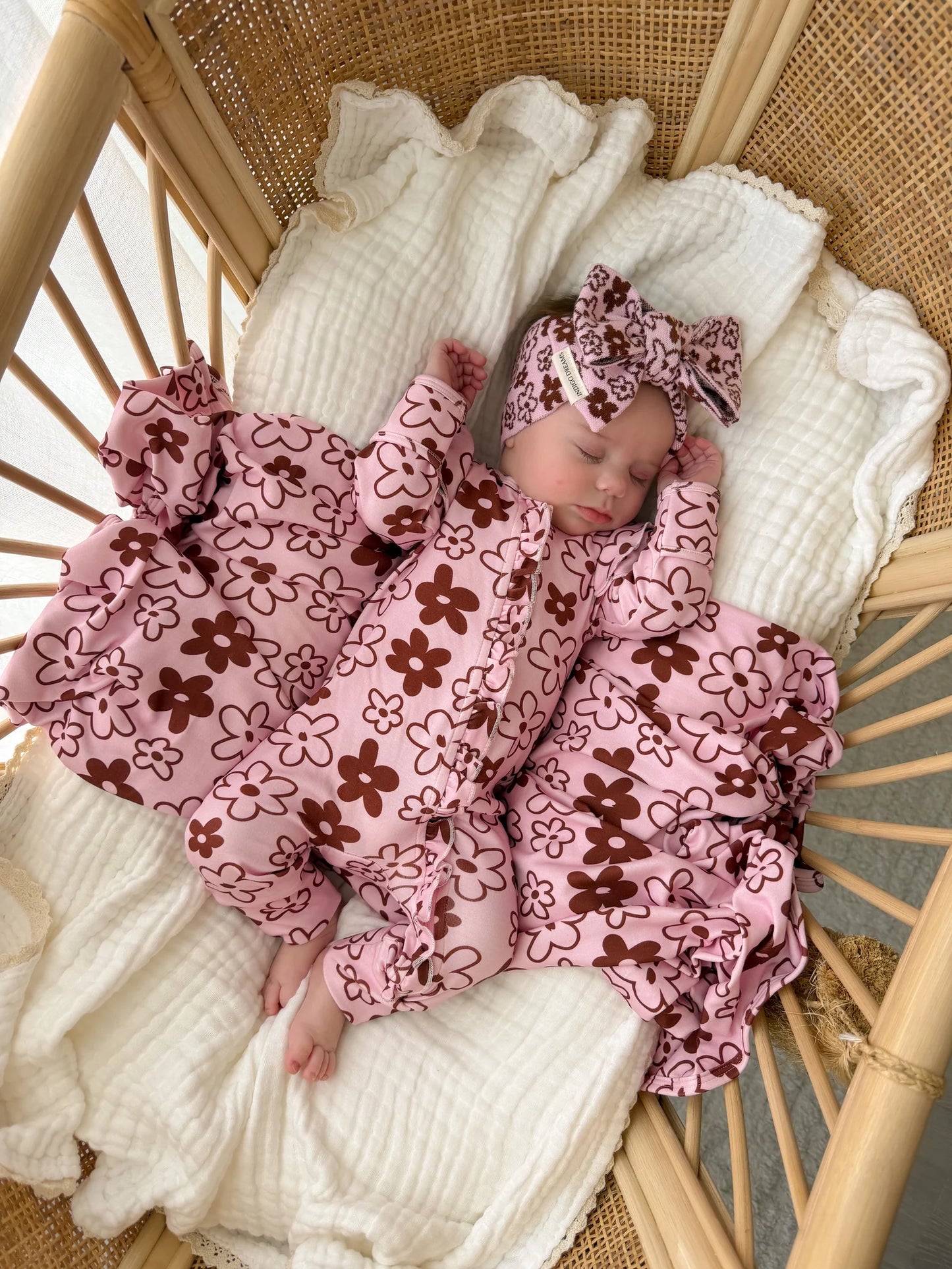 INDIGO DREAMS | ROMY RUFFLE ONSIE | COCOA AND BLOSSOM