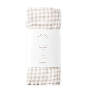 Emma Kate Baby Muslin Swaddle - Cocoa Gingham