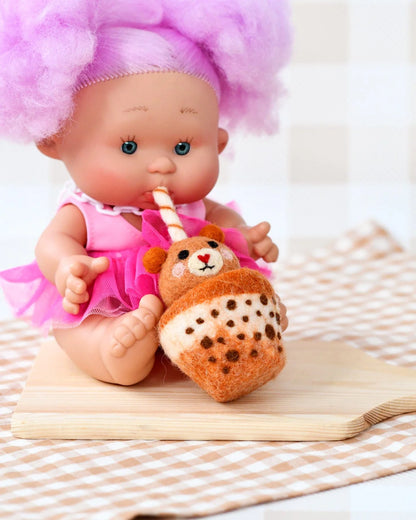 TARA TREASURES FELT BEAR BOBA BUBBLE TEA DRINK - Angus & Dudley Collections