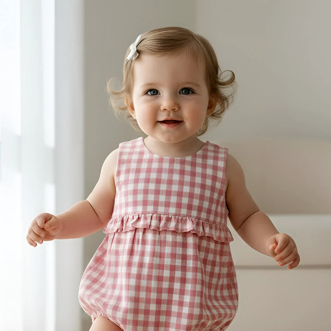 LOVE HENRY | NORA PLAYSUIT | PINK CHECK