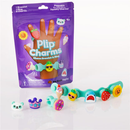 Plip Charms packaging with a bracelet and charms on a white background