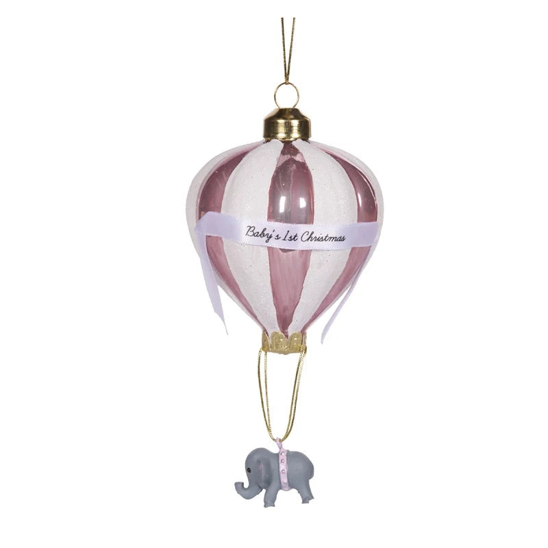 HOLLY AND IVY | HANGING DECORATION | BABY'S FIRST CHRISTMAS PINK