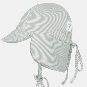 Toshi Legionnaire Flap Sunhat - Stripe Sage