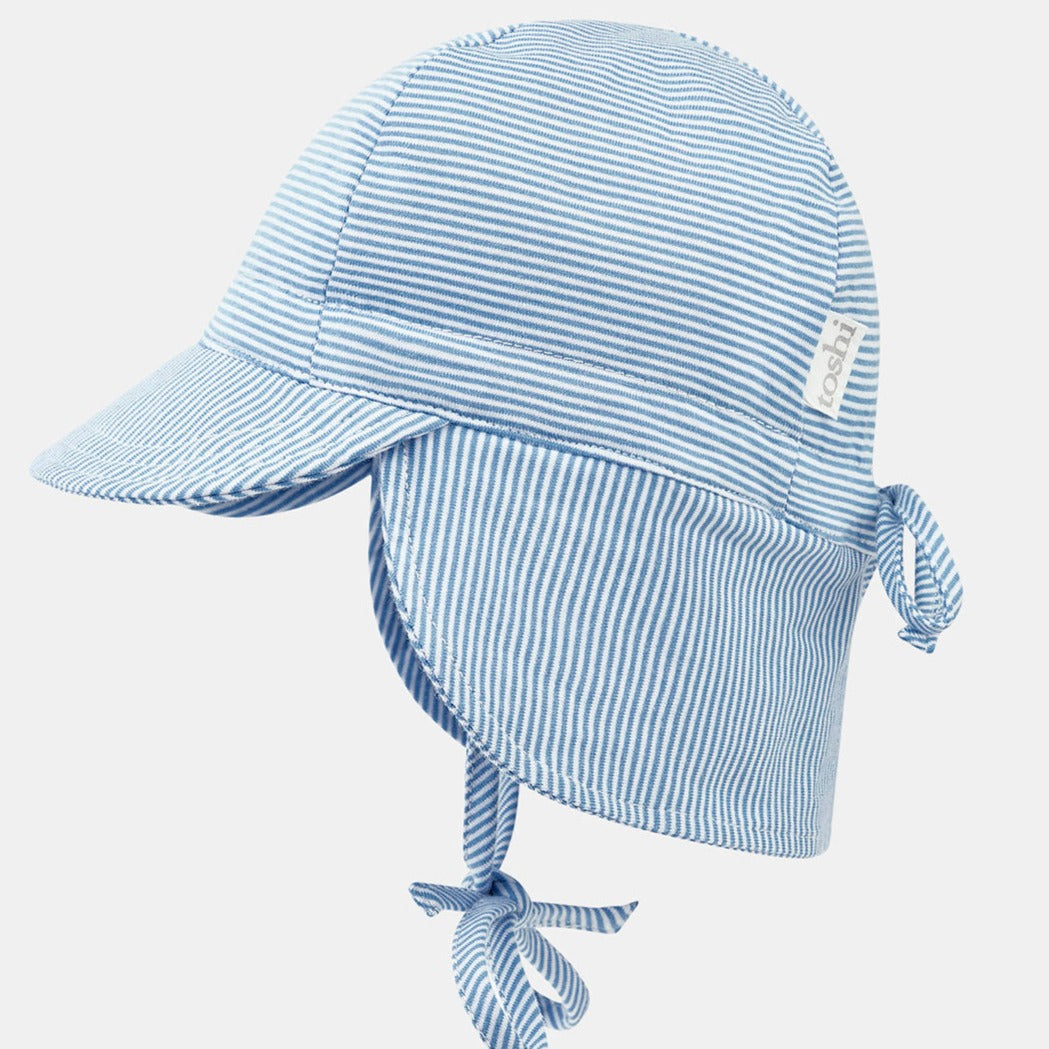 Toshi Legionnaire Flap Sunhat - Stripe Sky