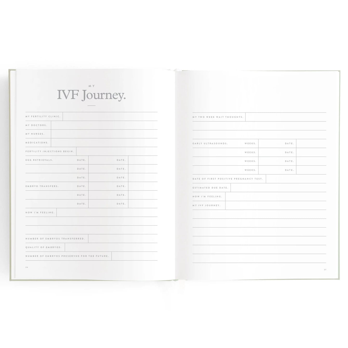Fox and Fallow Baby Journal - Sage Stripe