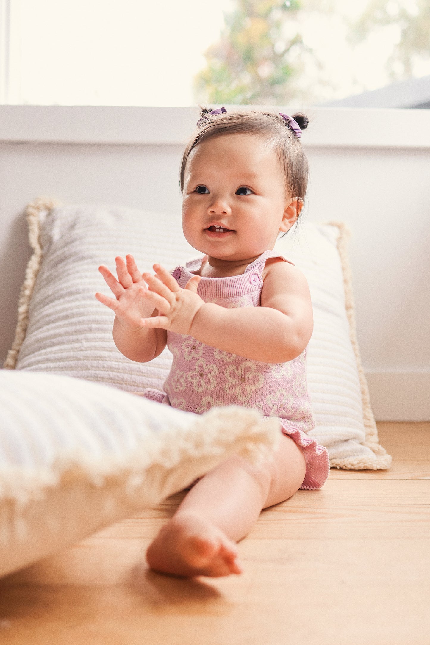 KYNDBABY JACQUARD KNIT FRILL ROMPER | FRANGIPANI