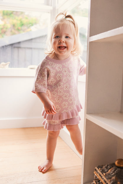 KYNDBABY JACQUARD KNIT FRILL TEE | FRANGAPANI