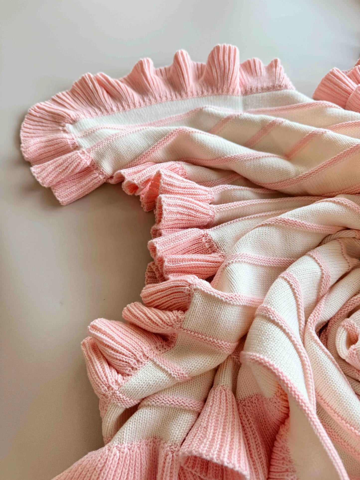 FRECKLES THE LABEL RAISED STRIPE KNIT BLANKET | SWEETPEA