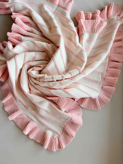 FRECKLES THE LABEL RAISED STRIPE KNIT BLANKET | SWEETPEA