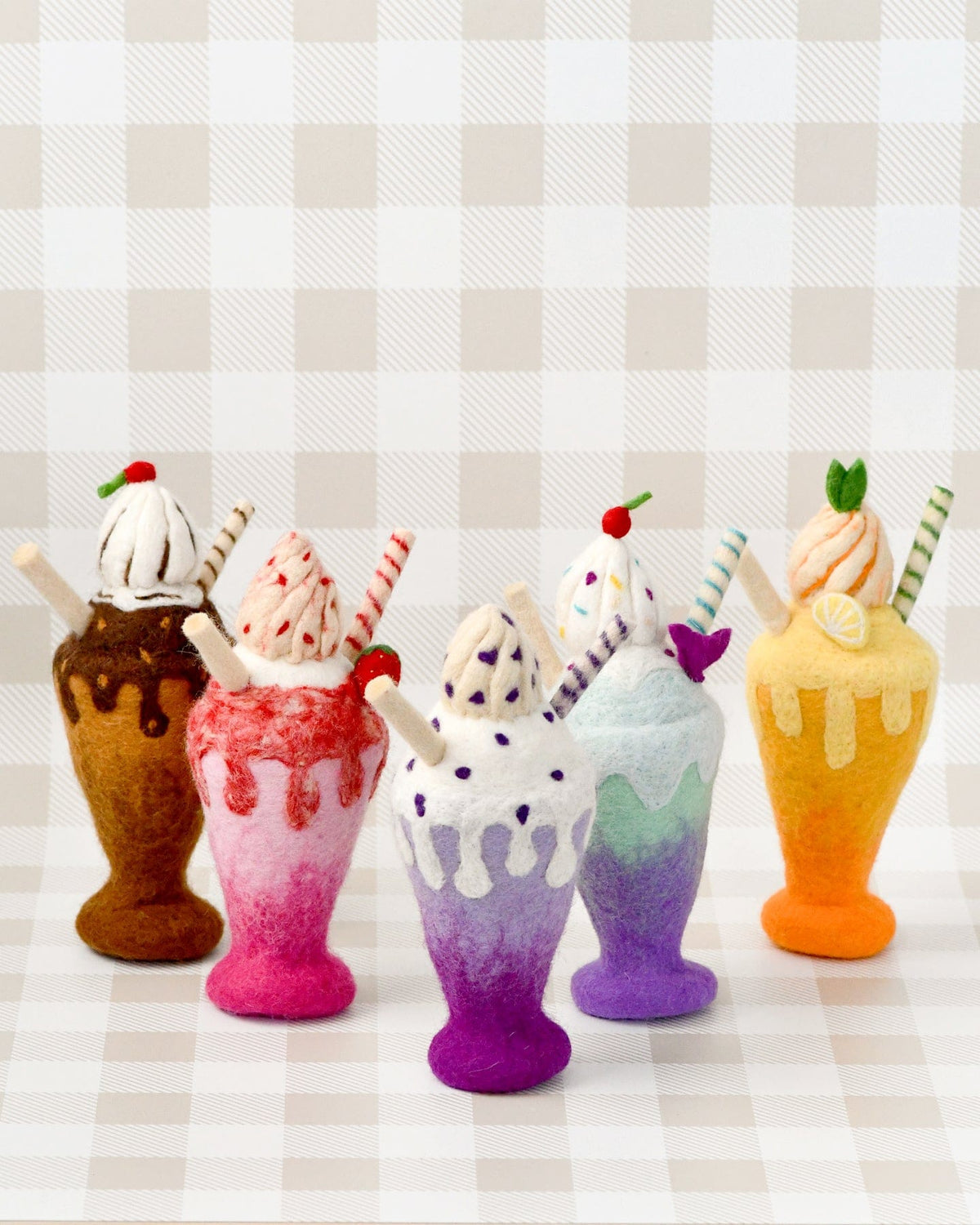 TARA TREASURES FELT CHOCOLATE MILKSHAKE PLAY FOOD - Angus & Dudley Collections
