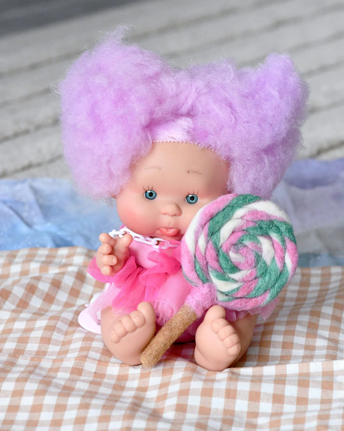 TARA TREASURES FELT PINK/GREEN SWIRL LOLLIPOP - Angus & Dudley Collections