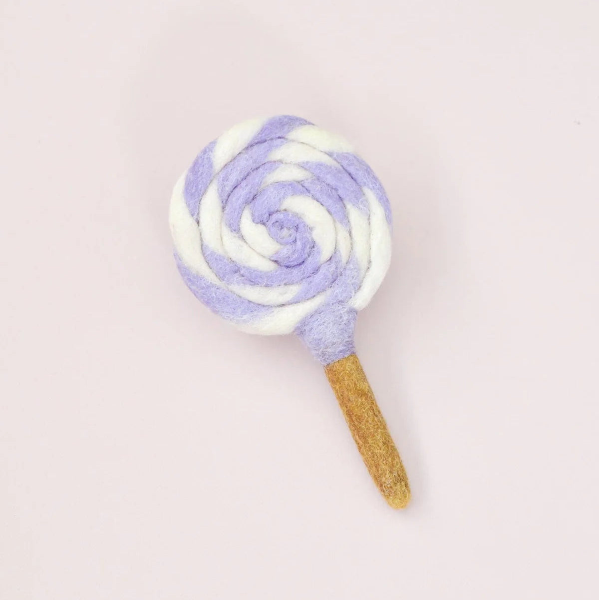 TARA TREASURES FELT PURPLE/WHITE SWIRL LOLLIPOP - Angus & Dudley Collections