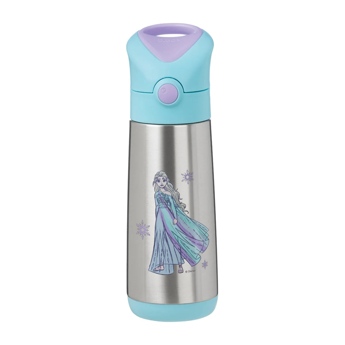 Children's water bottle with Elsa from Frozen design on a white background