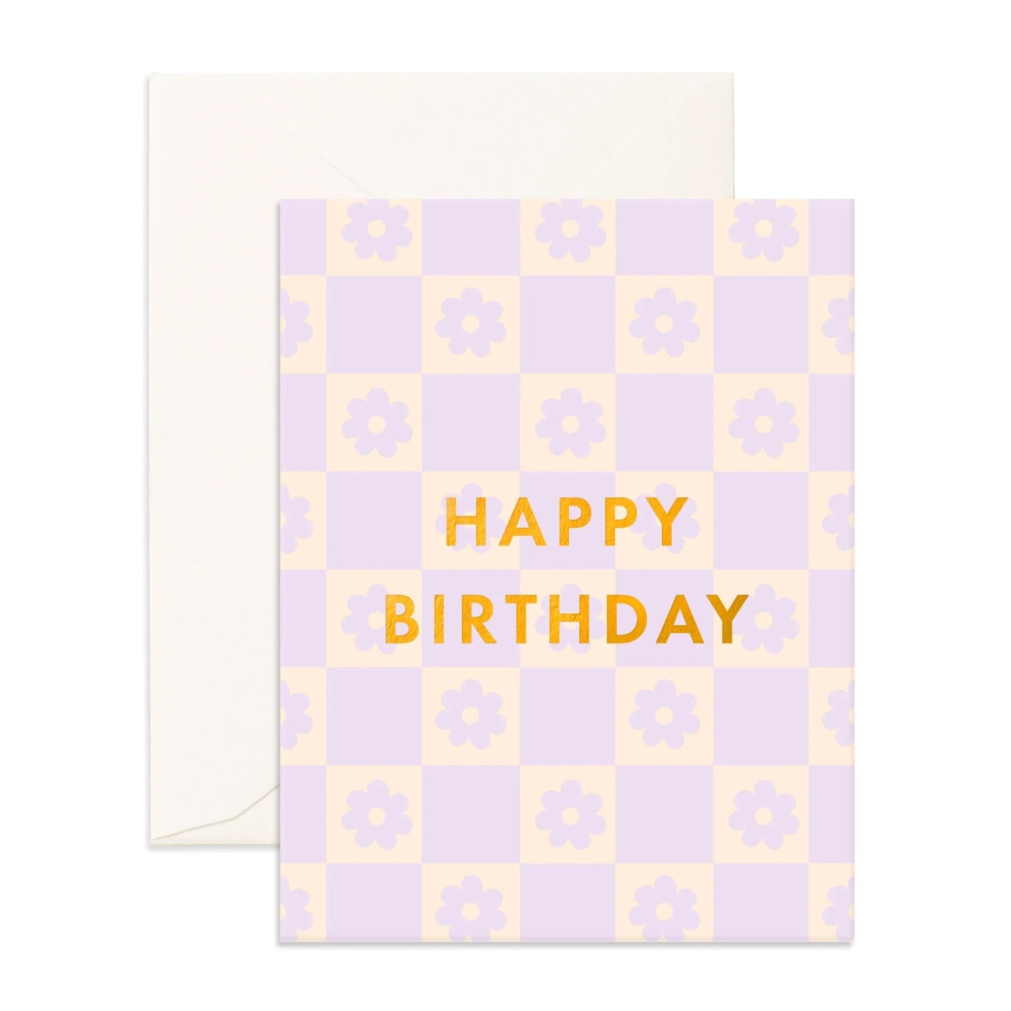 Fox and Fallow Card - Birthday Lilac Daisy