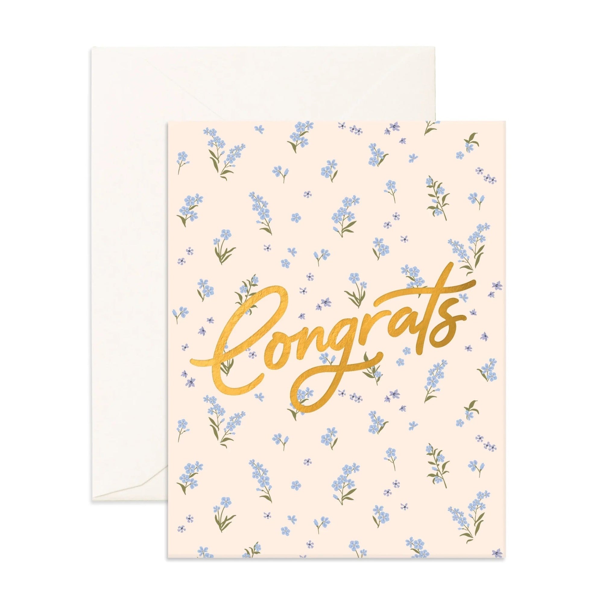 Fox and Fallow Card - Congrats Forget Me Not