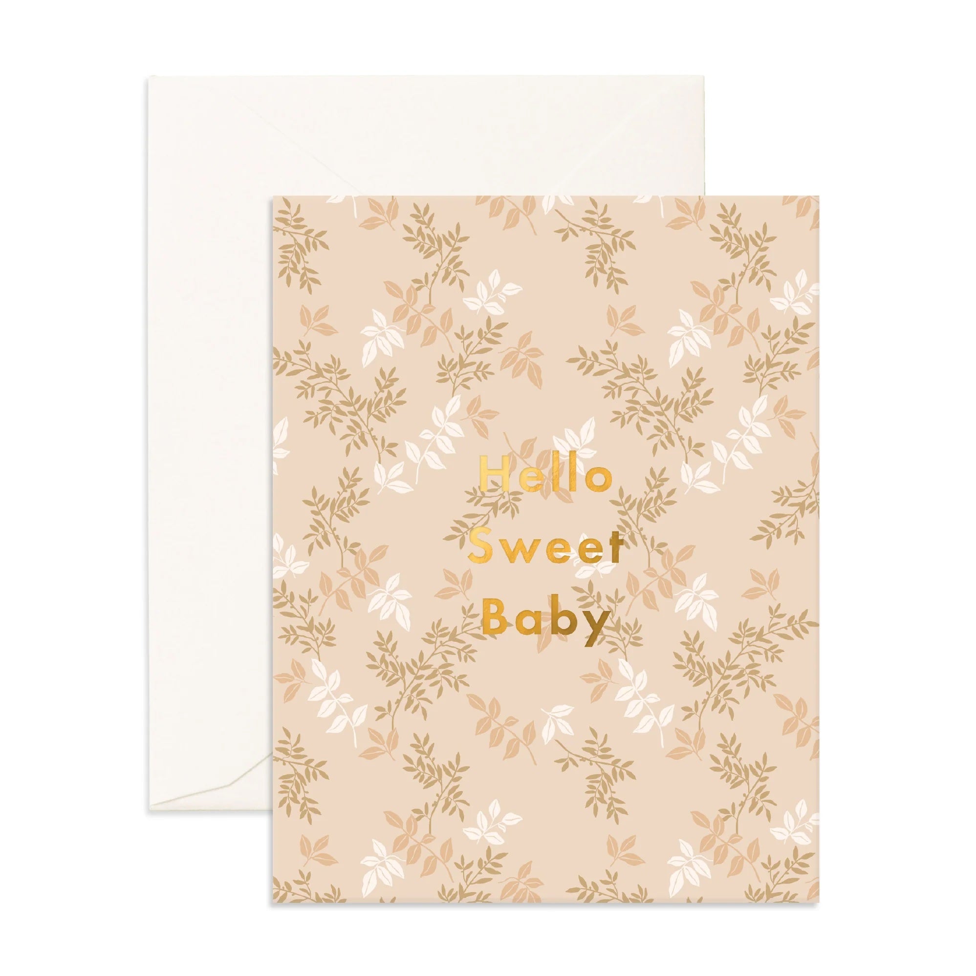 Fox and Fallow Card - Hello Sweet Baby Cedarwood