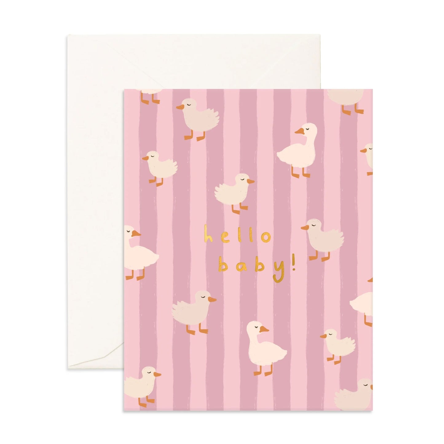 Fox and Fallow Card - Hello Baby Ducks Pink