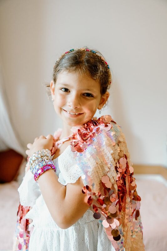 5TH AVENUE PINK PAILETTE DRESS UP CAPE