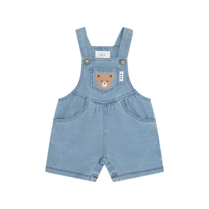 Huxbaby Knit Denim Overall Shorts