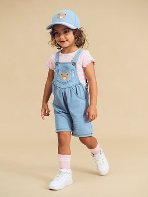 Huxbaby Knit Denim Overall Shorts