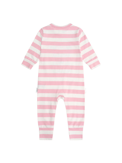 HUXBABY STRAWBERY STRIPE ROMPER