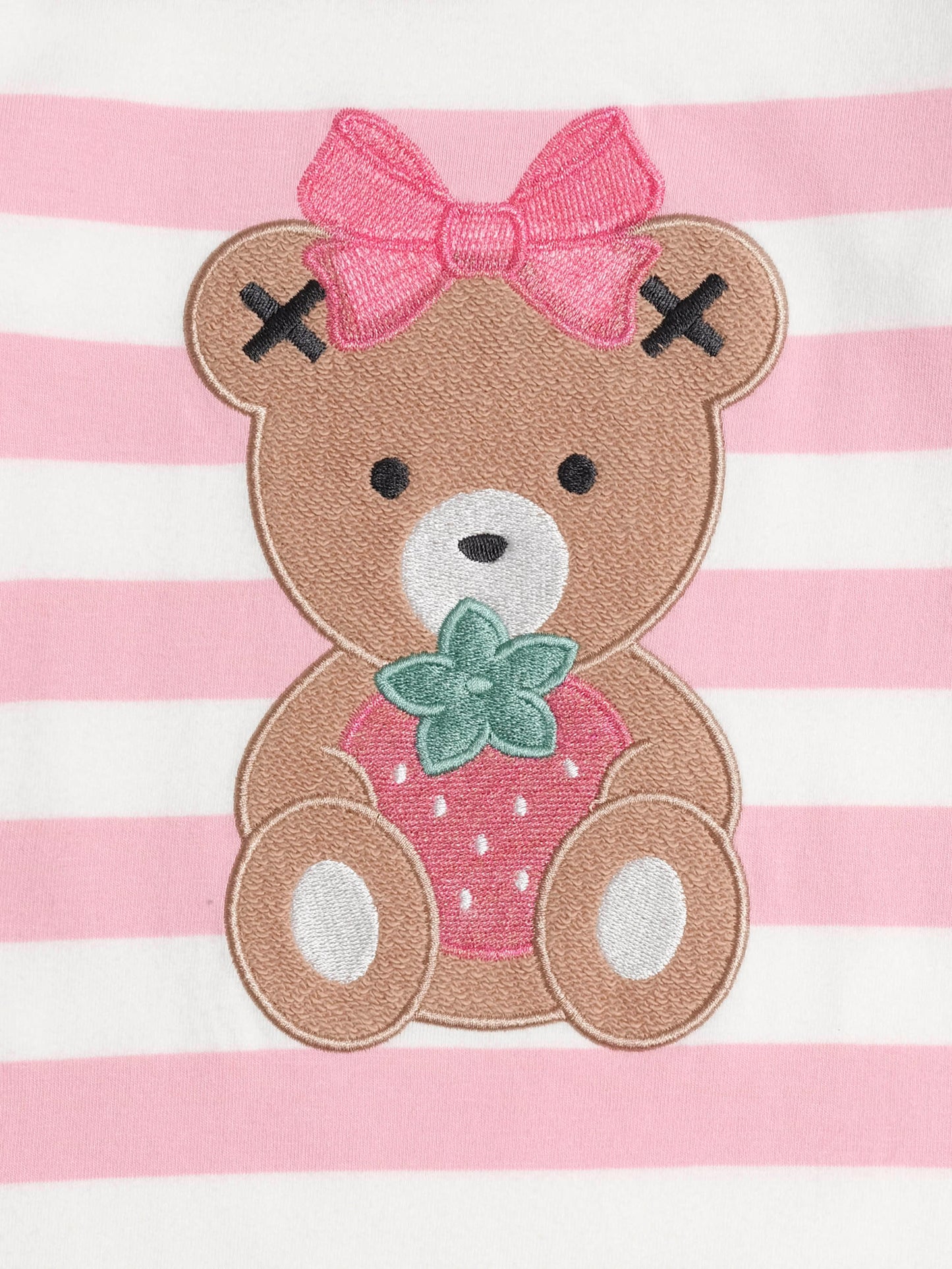 HUXBABY STRAWBERY STRIPE ROMPER