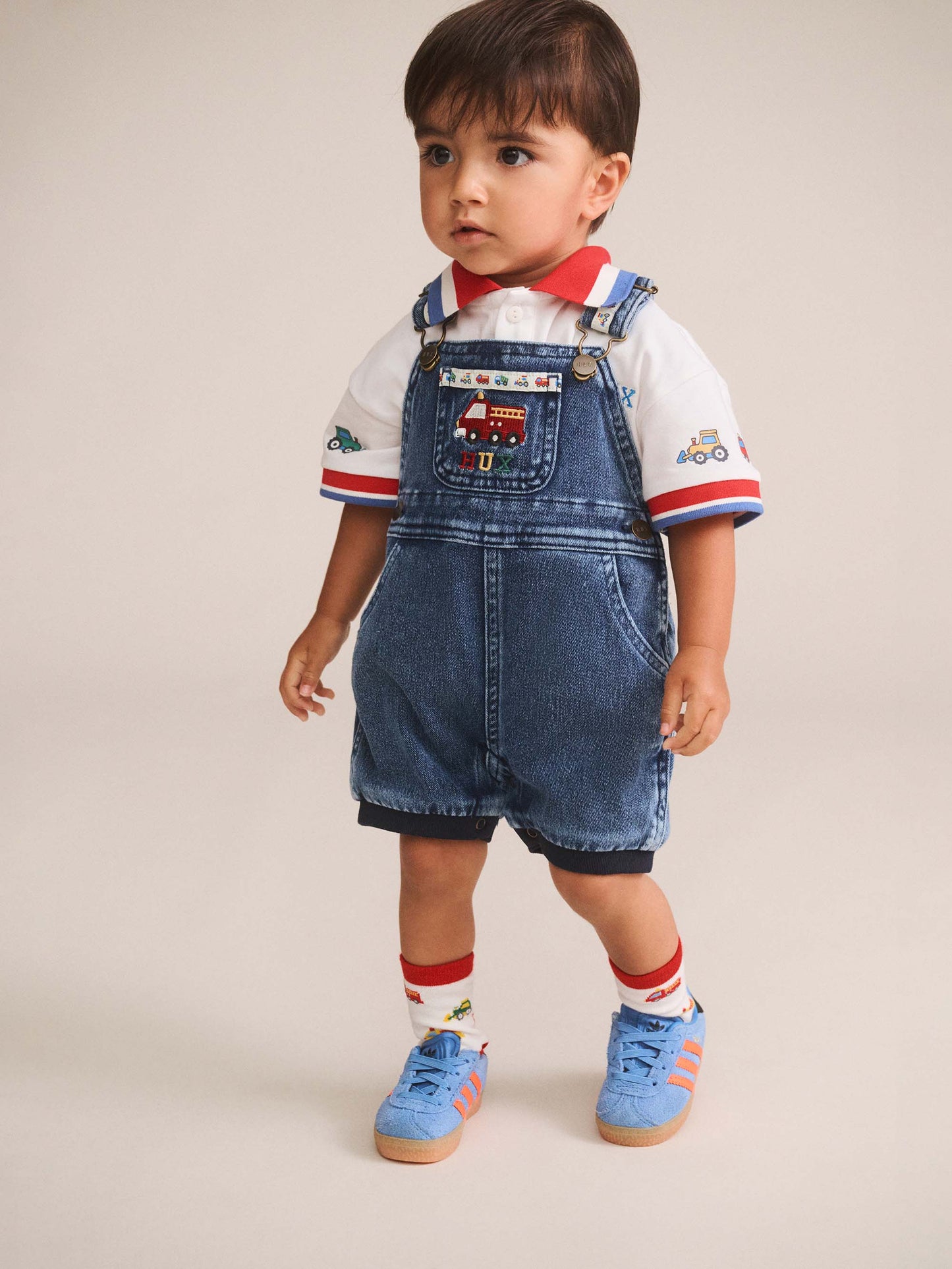 HUXBABY | CONSTRUCTION DENIM SHORT OVERALL
