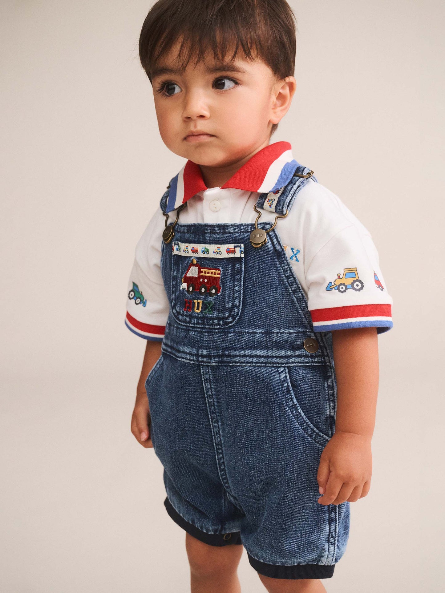 HUXBABY | CONSTRUCTION DENIM SHORT OVERALL