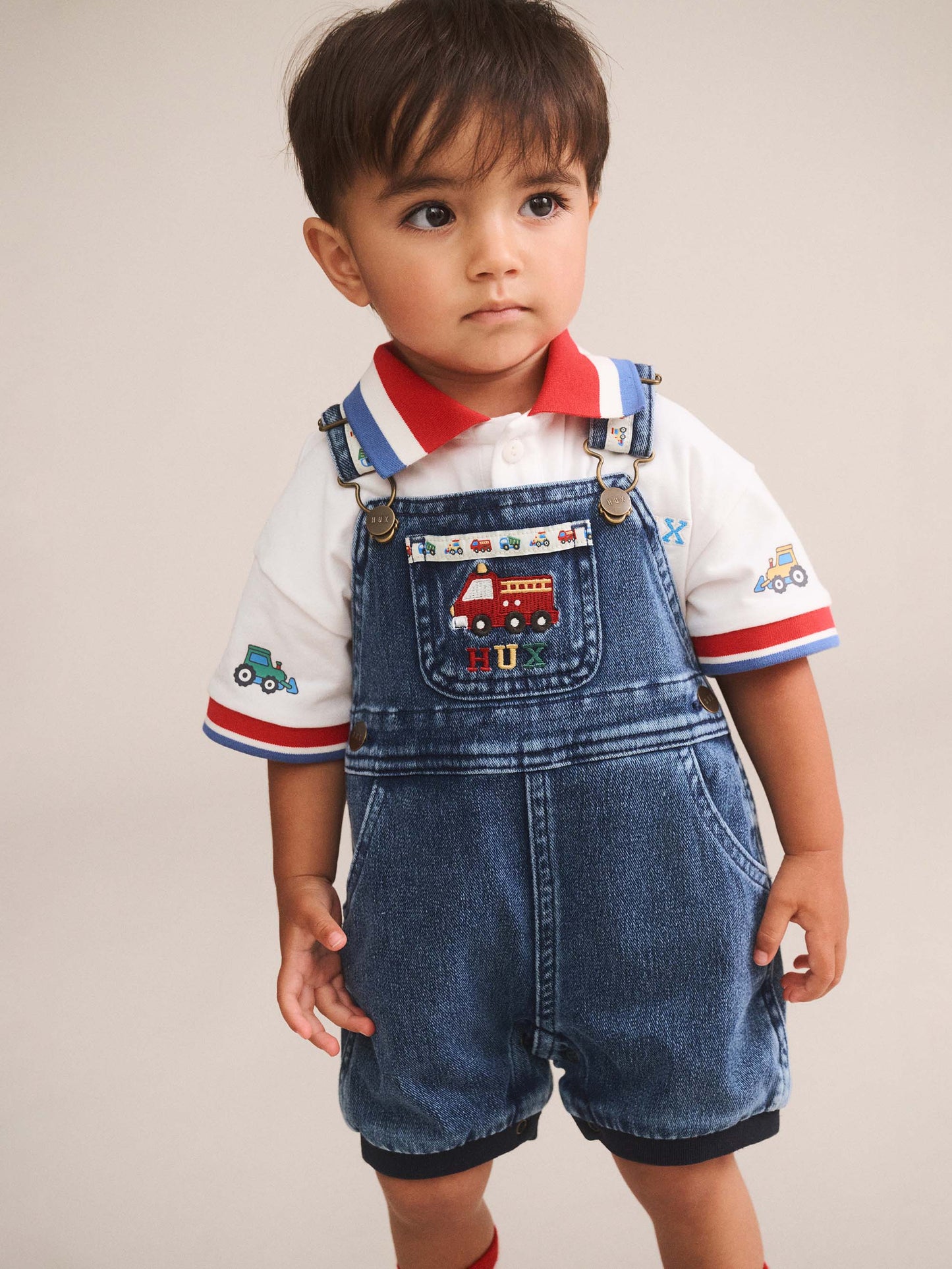 HUXBABY | CONSTRUCTION DENIM SHORT OVERALL
