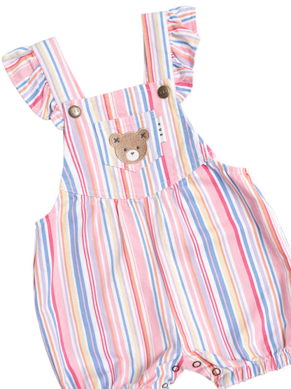HUXBABY PASTEL STRIPE BUBBLE ROMPER