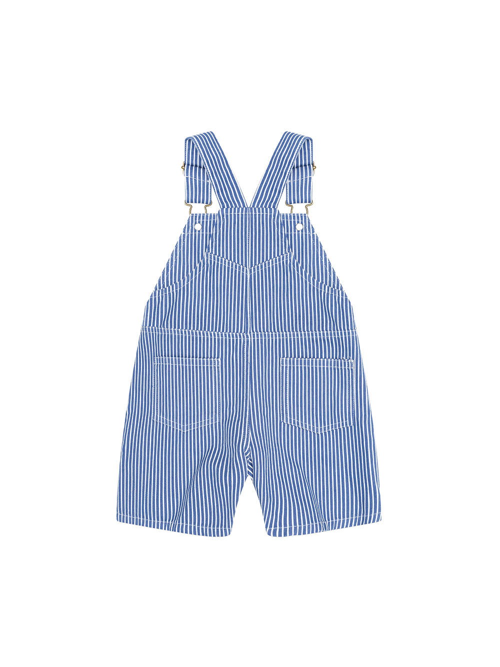 HUXBABY | COBALT STRIPE CARPENTER SHORT OVERALL
