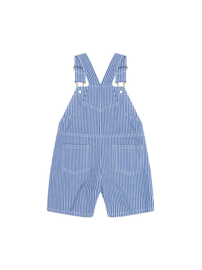 HUXBABY | COBALT STRIPE CARPENTER SHORT OVERALL