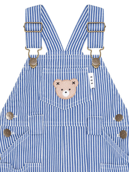 HUXBABY | COBALT STRIPE CARPENTER SHORT OVERALL