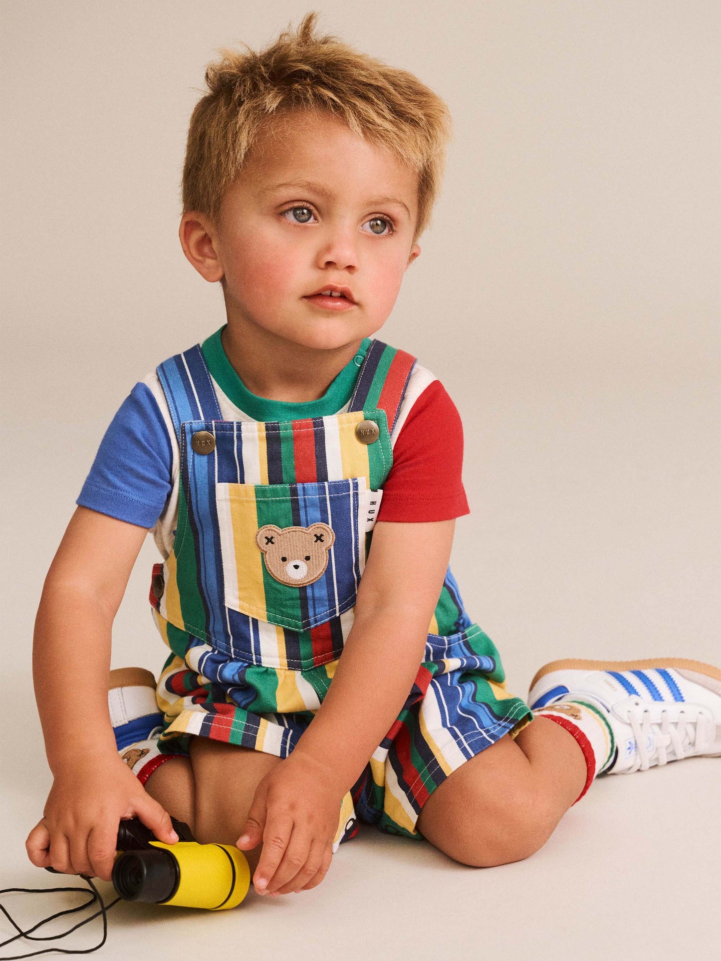 HUXBABY | VARIEGATED STRIPE SHORT OVERALL
