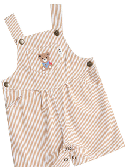 HUXBABY CLASSIC STRIPE SHORT OVERALLS