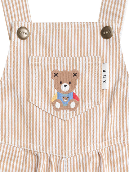 HUXBABY CLASSIC STRIPE SHORT OVERALLS