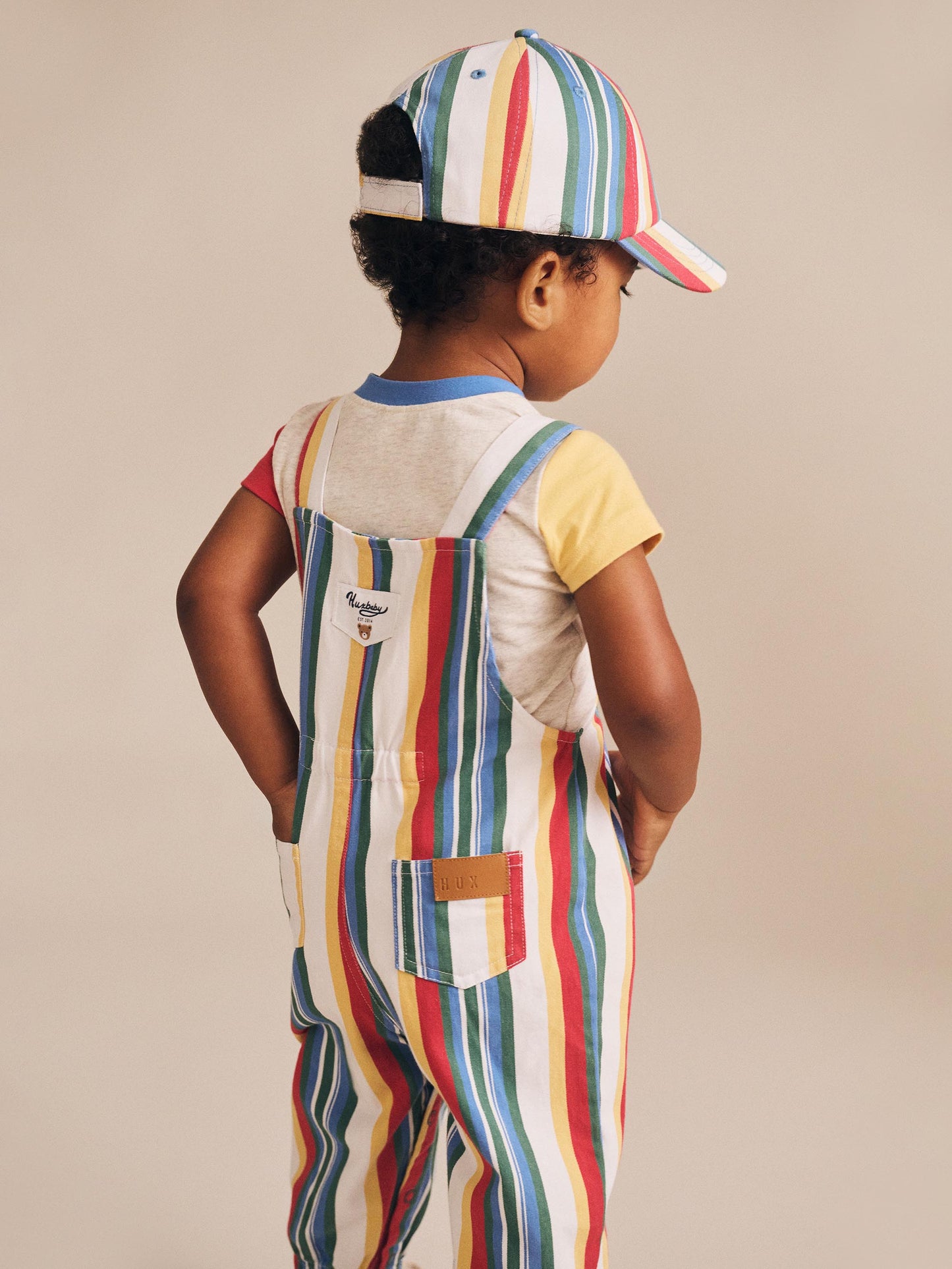 HUXBABY VINTAGE STRIPE OVERALLS