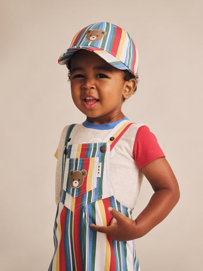 HUXBABY VINTAGE STRIPE OVERALLS